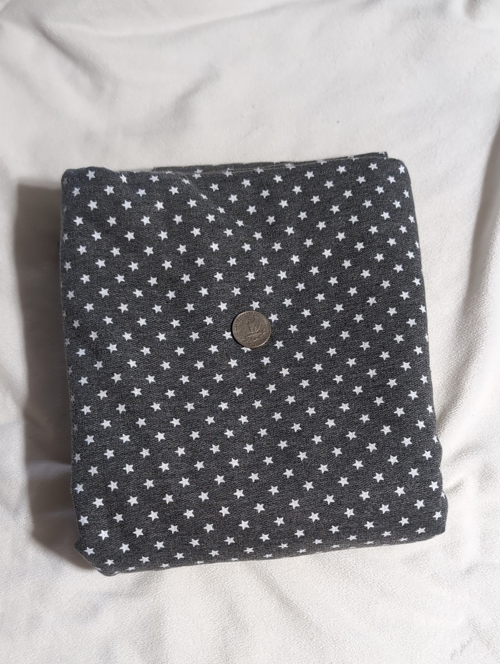 Brushed Terry Jersey Fabric Heather Gray White Stars For Sewing Baby Clothes